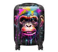 Warren Reed - Designer Multi Coloured Monkey Face Splashart Suitcase Large, Multi