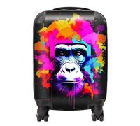 Warren Reed - Designer Multi Coloured Monkey Face Suitcase Small, Multi