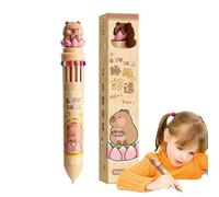 Multi-coloured pen, cartoon click on pen, fun Capybara style with 0.7 mm precision tip for vibrant colour fonts, multi-intin stationery for women, men, teenagers, creative notes