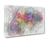 Multi-coloured Rainbow Roses Canvas Print | Gallery Wrapped 30mm Frame Wall Art | 30x20 inches | Ready to Hang | Contemporary Floral Picture | Living Room Bedroom Lounge Office