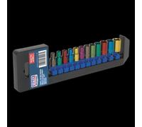 Multi-Coloured Socket Set 12pc 1/4"Sq Drive 6pt WallDrive® Metric