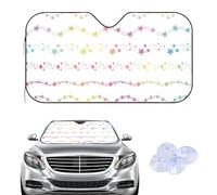 Multi-Coloured Star Lines Car Windscreen Cover Sunshades, Frost Frost Guard Winter Windshield Cover, Car Accessories Windscreen New Driver Gifts Screen Protector Windshield for Suv Van (135× 60 cm)