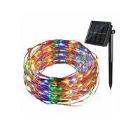 Multi-Coloured String Of 100 Solar-Powered LED Fairy Lights - 10M
