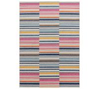 Multi-Coloured Stripe Funky Modern Easy To Clean Optical/ (3D) Rug For Diningroom-80Cm X 150Cm