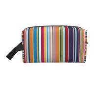 Multi Coloured StripesLarge Capacity Cosmetic Organizer，Travel Makeup Bag for Women
