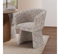 Multi Coloured Upholstered Curved Tub Swivel Accent Chair - Cher