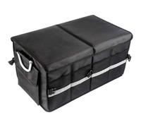 Multi-Compartment Car Boot Tidy for BMW iX3 Electrique G08 2021-2023, Collapsible Trunk Organiser Box with Dividers Lid Foldable Storage,Black