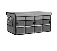 Multi-Compartment Car Boot Tidy for VW ID.3 GTX/Tiguan R-Line/Tiguan Elegance/ID.7 Tourer/ID.7 GTX Tourer 2024-, with Foldable Cover and & Strong Handle & Reflective Strip,D 55L-B