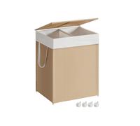 Multi-compartment laundry basket, Natural Beige + Matte White / 100 L