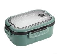 Multi Compartment Lunch Container for Organized Meal Delivery with Leak Proof Lid and Locking Mechanism Works in Microwave and Dishwasher (Green)