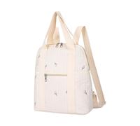 Multi Compartment Water Resistant Diaper Bag with Quick Access Pockets Flower/Bear Pattern for Organized Baby Essential Comfortable Parent Child Outings Backpack