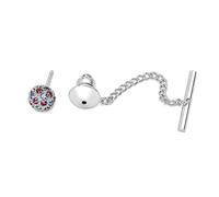 Multi Crystal Tie Pin for Men - Onyx Art TP02 Premium Crystal Tie Tack, Metal Necktie Accessory for Formal Shirts, Weddings & Business Wear
