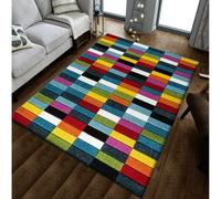 (Multi-Cubes, 200cm x 290cm) Modern Design Hand Carved Runner Multi Colour Rugs