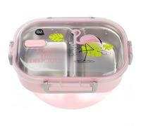 Multi-Deck Stainless Steel Lunch Box with Temperature-Stabilizing Construction for Extended Freshness (Pink1)