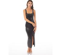 Multi Diamond Sequin Maxi Dress In Black CY Black M/L