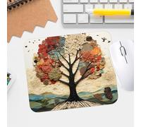 Multi-Dimensional Tree of Life Premium Mouse Pad - Waterproof, Washable, Non-Slip Desk Pad with Modern Print Design - Perfect for Office and Gaming