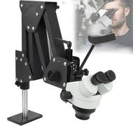 Multi-Directional Microscope with Spring Bracket and Integrated USB Ring LED Light for Jewelry Engraving and Setting