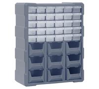 Multi-drawer organiser Orange/Black PP 38x16x47cm 39-drawer tool storage compact