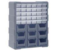 Multi-drawer organiser Orange/Black PP 38x16x47cm 39-drawer tool storage compact