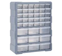 Multi-Drawer Organiser Orange/Black PP 38x16x47cm 39-Drawer Wall-Mount Box Slim