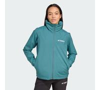 adidas Terrex Womens Outdoor Multi Essentials 2L Rain Jacket - Blue, Blue, Size Xl, Women Blue
