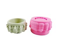 Multi-Face Flower Pot Silicone Mold Face Shape Vase Epoxy Resin Mold Planter Pot Cement Pen Holder Making Planter Resin