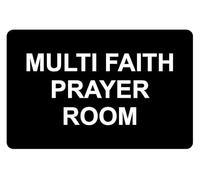 Multi faith prayer room informational sign - Self adhesive sticker (400mm x 300mm)