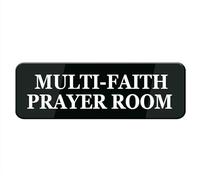 Multi-Faith Prayer Room Sign For House, Strong Self-Adhesive Signs For Home, 8” X 3” Premium Durable Acrylic Sign For Door/Wall/Window