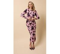 Multi Floral Print Gathered Midaxi Dress Little Mistress Multi 16