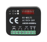 Multi-Frequency Wireless Receiver 300-868MHz, Rolling/Fixed Code Garage Gate Opener Compatible with Nice FAAC Hormann for MARANTEC Sommer, AC/DC 9V-30V(Black)