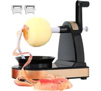 Multi Fruit Peeler 2.0, Apple Peeler Slicer, Hand-Cranked Rotary Fruit and Vegetable Peelers Machine, 2 Replaceable Stainless Steel Blades with Non-slip Base, Will Not Hurt Your Hands, For Kitchen (A)
