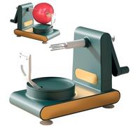 Multi Fruit Peeler Machine - Rotary Potato Peeler Corer and Peeling Machine for Apple, Pear, Mango, Lemon, Peach, Orange - Dark Green