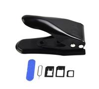 Multi-Function 2 in 1 SIM Card Cutter Tool for Nano SIM, Standard SIM to Micro/for Nano Cut - Alloy Steel Cutter with Eject Pin and 3 Adapters, Black