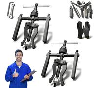 Multi-function 3-Jaw Bore Puller Tool, 2026 New Inner Bearing Puller Pilot Tool Kit, Reversible Inner Bearings Gear Extractor, Internal External Pulling for Motorcycle Wheel Car Suv (2PCS-Small)