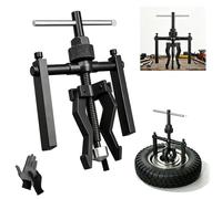 Multi-function 3-Jaw Bore Puller Tool, Reversible Inner Bearings Gear Extractor Internal External Pulling, Automotiv Repair & Maintenance Tools, for Wheel Bearing, Bushing, Hub (Large)