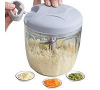 Multi-function 900ml Mini Pull String Food Processor BPA-Free Vegetable Chopper Manual Food Chopper for Meal Prep - blue