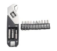 Multi Function Adjustable Wrench With 3mm 4mm 6mm Hex Bits Plus 10-Piece Bit Kit For Torx Slotted Cross Screws Stainless Steel Construction
