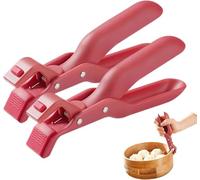 Multi-Function Anti-Scald Bowl Clip - 2026 Upgraded Silicone Hot Plate Grippers for Kitchen, Heat Resistant Anti Slip Bowl Holder for Dishes, Pots, Pans & Oven Safe Use (Red,2)