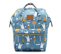 Multi-Function Baby Diaper Bag Large Capacity Nappy Changing Bag Travel Backpack (Polar Bear-Blue)