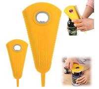 Multi-Function Bottle Opener, Magnetic Can Opener and Beer Cap, Opener with Non-Slip Rubber Grip, Portable Lightweight Design for Home Kitchen Outdoor Picnics Parties and Bar Use (Yellow-2)