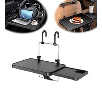 Multi-function Car Steering Wheel Table - Car Table for Laptop, Car Tray Table for Kids, Car Travel Accessories for Long Trips, Vehicle Seat Backseat Headrest Table Desk for Food Drink Cup Holder