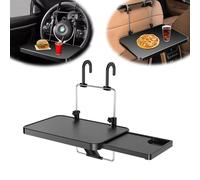 Multi-function Car Steering Wheel Table - Car Table for Laptop, Car Tray Table for Kids, Car Travel Accessories for Long Trips, Vehicle Seat Backseat Headrest Table Desk for Food Drink Cup Holder