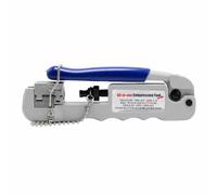 Multi-Function Coax Crimping Tool | Ergonomic Blue Handle, Versatile, Cable Crimping Tool with Ratcheting Lever, for Repair Benches