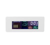 Multi-function Color Screen Temperature Humidity Meter Hygrometer Monitor Clock with Calendar Alarm Clock 12/24 Hour System TS S65