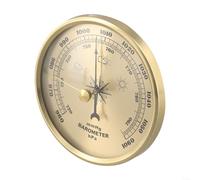 Multi-function Dial Barometer Thermometer Hygrometer Weather Station Wall Mounted Indoor And Outdoor Weather Forecaster Gold 90Mm