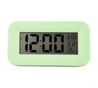 Multi Function Digital Alarm Clock with Large LCD Display, Calendar and Temperature Features, Multiple Alarms, Gradual Volume Alarm for Desk and Travel (green)