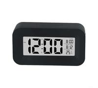 Multi Function Digital Alarm Clock with Large LCD Display, Calendar and Temperature Features, Multiple Alarms, Gradual Volume Alarm for Desk and Travel (black)