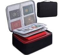 Multi-function Document Organizer,Safe File Storage Bag with Lock,Portable Home Office Travel File Folder for Certificates,Laptop,Bank Cards,Passport,Contracts,Cards (Black)
