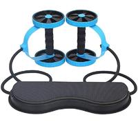 Multi-Function Double AB Roller Wheel Exercise Equipment, Abdominal Workout Machine, Home Gym Pull Waist Slimming Trainer for Men and Women (Blue/Black)