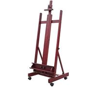 Multi-Function Easel Display Stand Studio Teaching Floor Easel Multifunction Wheel Drawing Board Wooden Oil Natural Text (A)